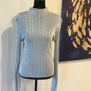 H&M Shimmering Silver Turtleneck Sweater
